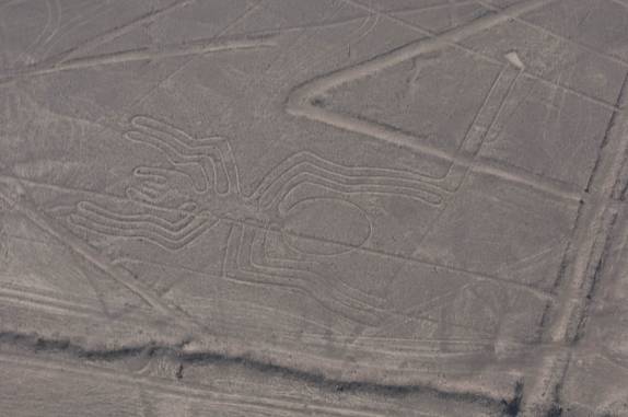Uma gigantesca aranha desenhada no deserto de Nazca - Peru